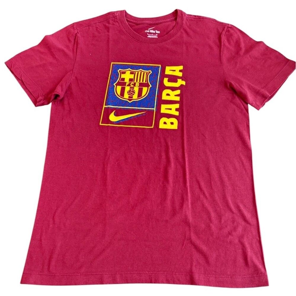 Nike Mens FC Barcelona Soccer T-Shirt Size Small Red Short Sleeve